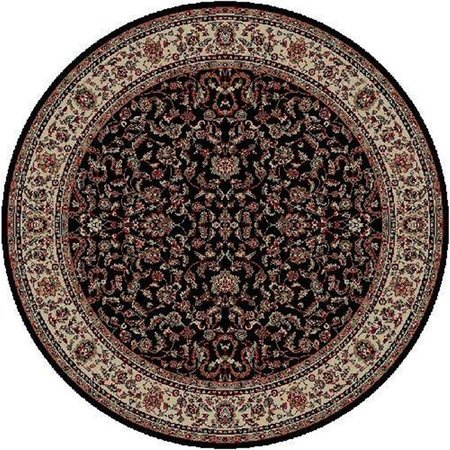 CONCORD GLOBAL 7 ft. 10 in. Persian Classics Kashan - Round, Black 20239